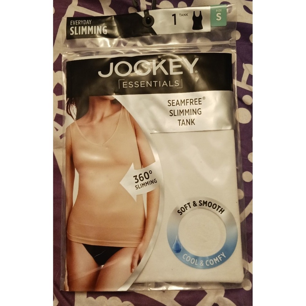 NEW Jockey Essentials Seamfree Everyday Slimming Tank Top in White, Size‎ Small